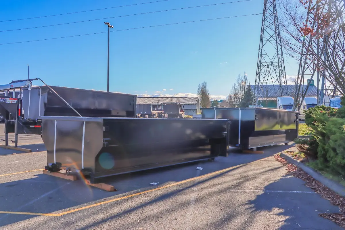 Roll-off dumpster ready for waste disposal at job site for Residential Dumpster Rental in South Abington
